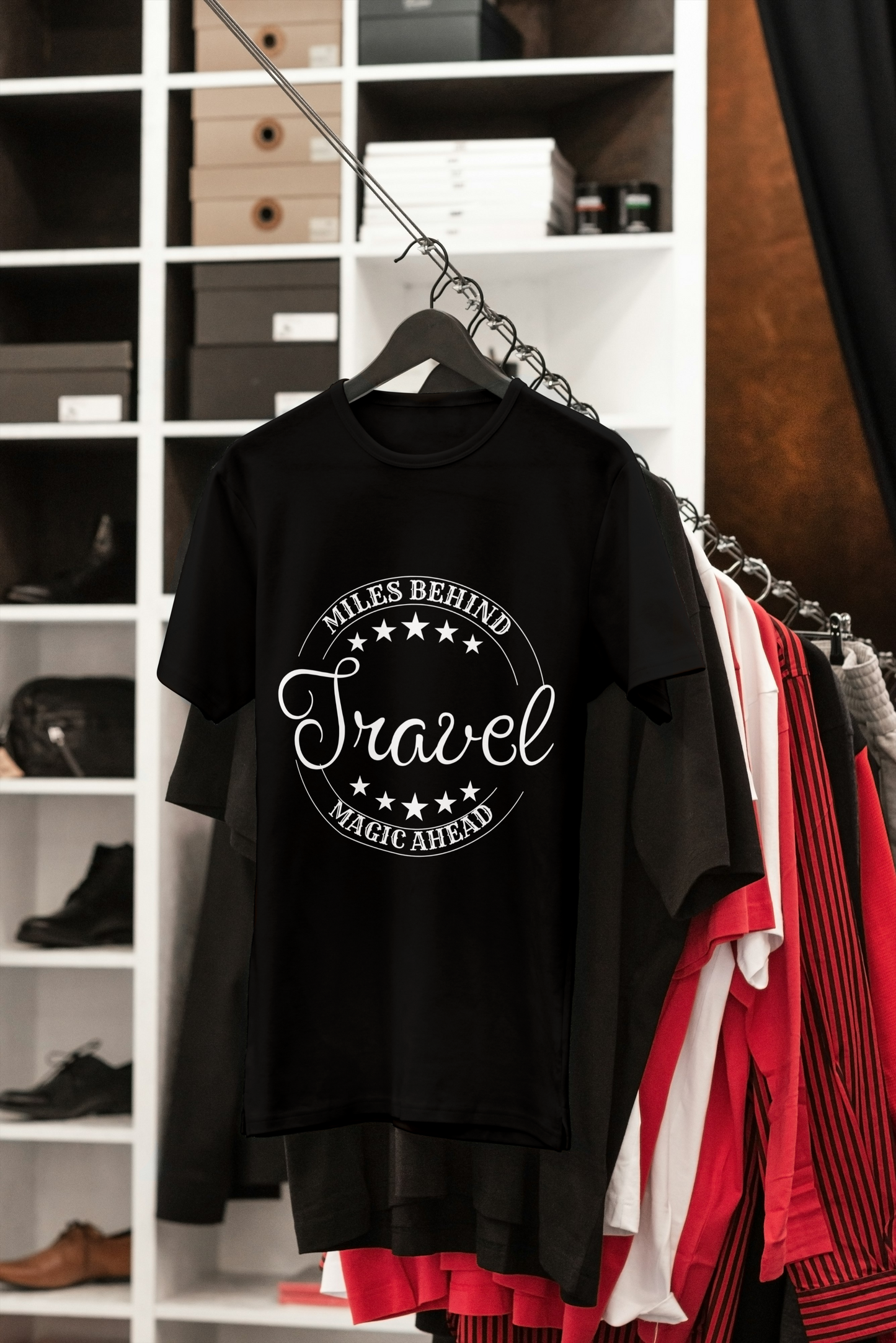 Unisex Travel T-Shirt: “Miles Behind, Magic Ahead”