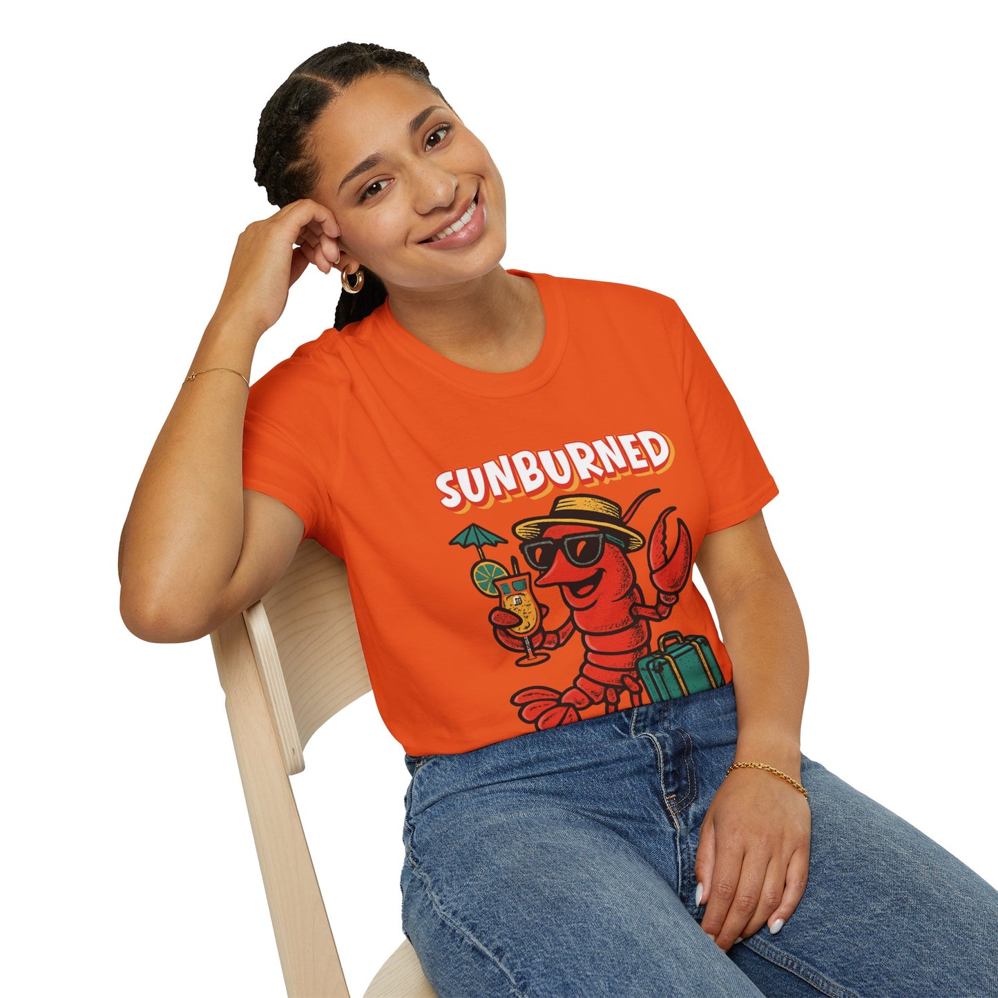 “Sunburned but Still Stunning” Funny Unisex Lobster T-Shirt.