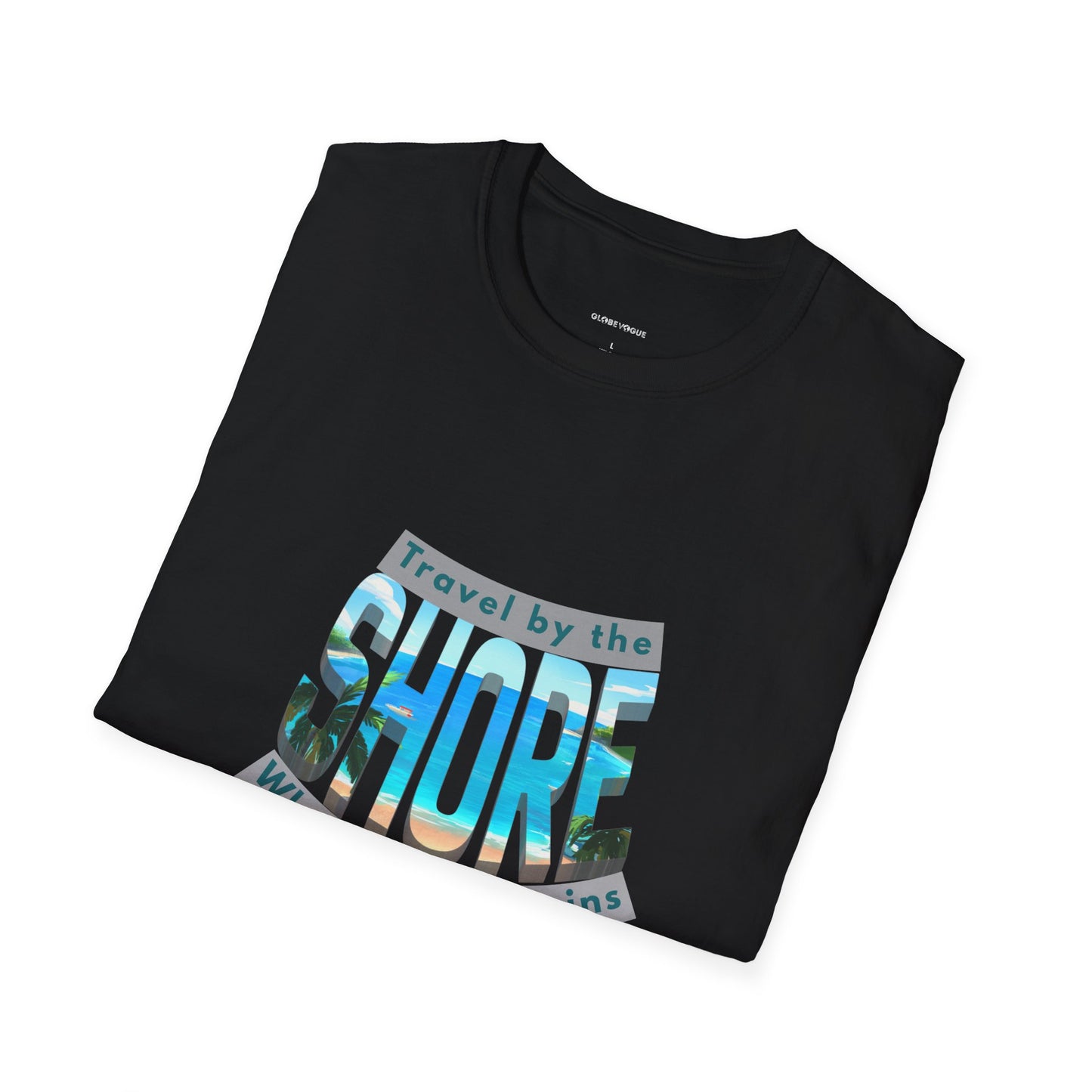Beach Vibes Unisex Softstyle T-Shirt – “Travel by the Shore” Design
