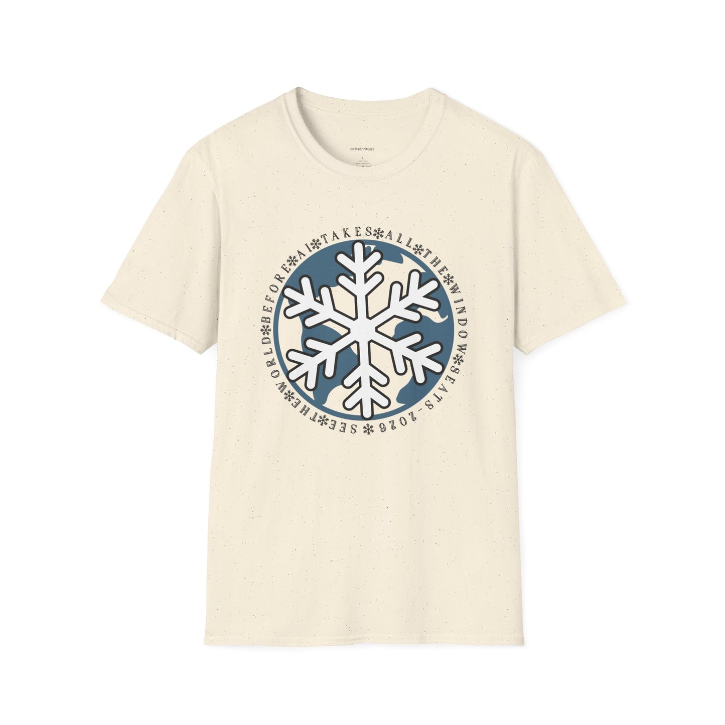 Snowflake Graphic T-Shirt – Circle Winter Emblem Tee