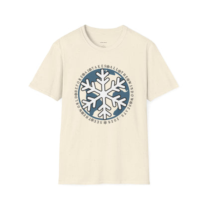 Snowflake Graphic T-Shirt – Circle Winter Emblem Tee