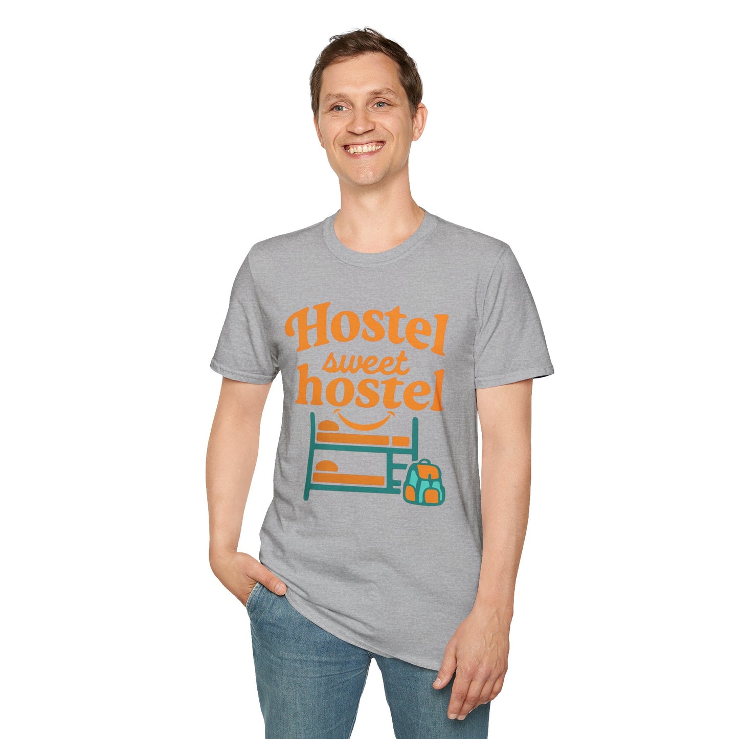 Hostel Sweet Hostel Unisex T-Shirt — Backpacking & Travel Bunk Tee