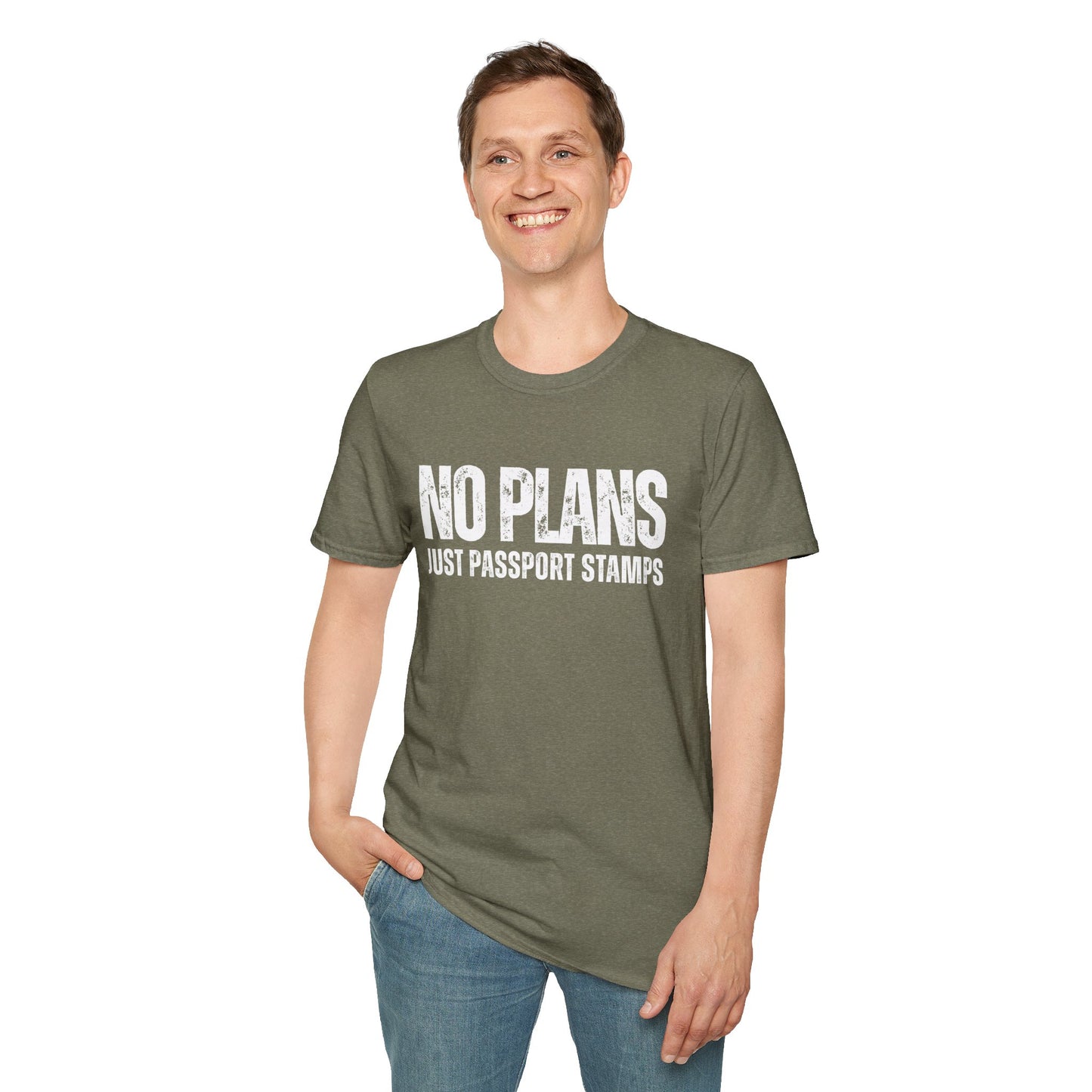 Travel-Inspired Unisex T-Shirt - 'No Plans Just Passport Stamps'