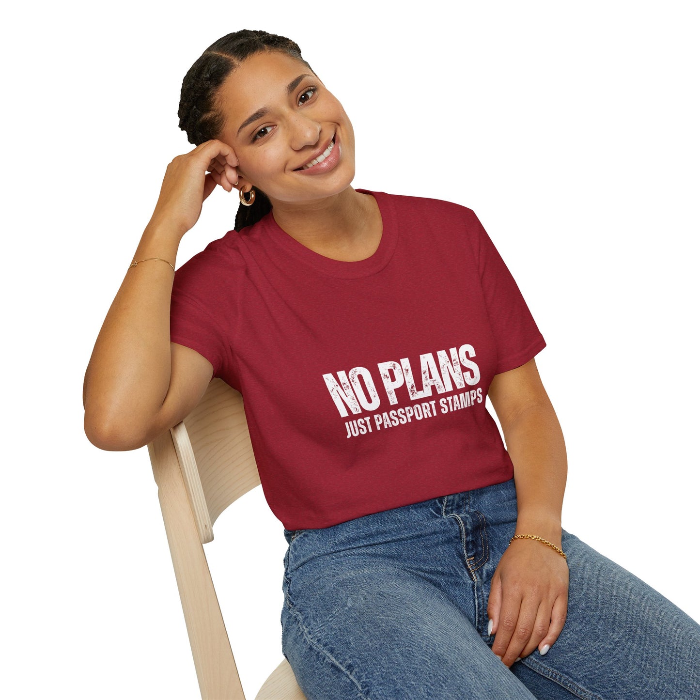 Travel-Inspired Unisex T-Shirt - 'No Plans Just Passport Stamps'