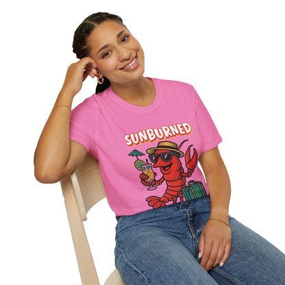 “Sunburned but Still Stunning” Funny Unisex Lobster T-Shirt.