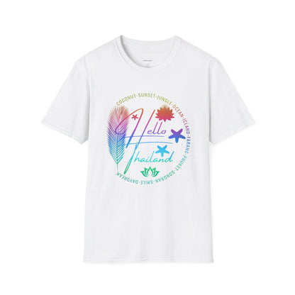 Hello Thailand Women’s Softstyle Tee – Colorful Travel Shirt for Thailand Lovers