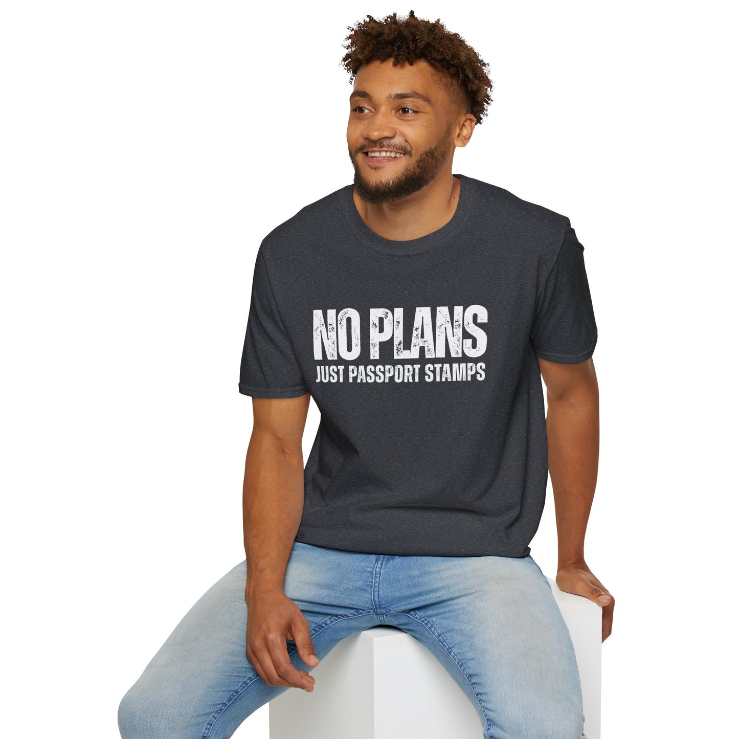 Travel-Inspired Unisex T-Shirt - 'No Plans Just Passport Stamps'