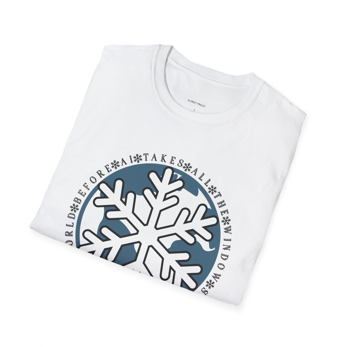 Snowflake Graphic T-Shirt – Circle Winter Emblem Tee