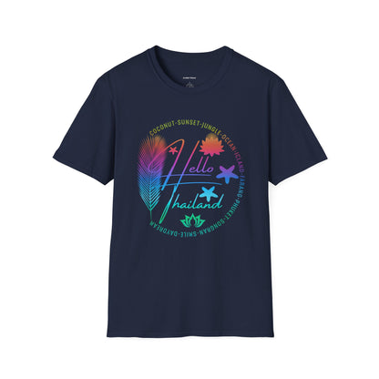 Hello Thailand Women’s Softstyle Tee – Colorful Travel Shirt for Thailand Lovers