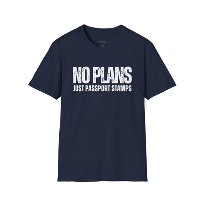 Travel-Inspired Unisex T-Shirt - 'No Plans Just Passport Stamps'