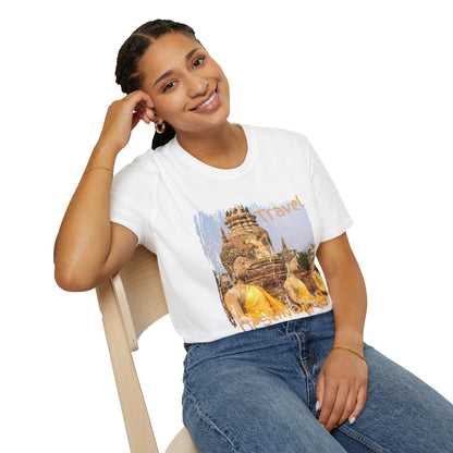 Buddha Temple Travel Graphic Unisex T-Shirt — Vintage-Style Southeast Asia Vacation Tee