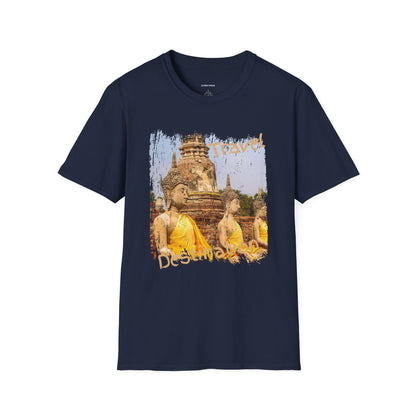 Buddha Temple Travel Graphic Unisex T-Shirt — Vintage-Style Southeast Asia Vacation Tee