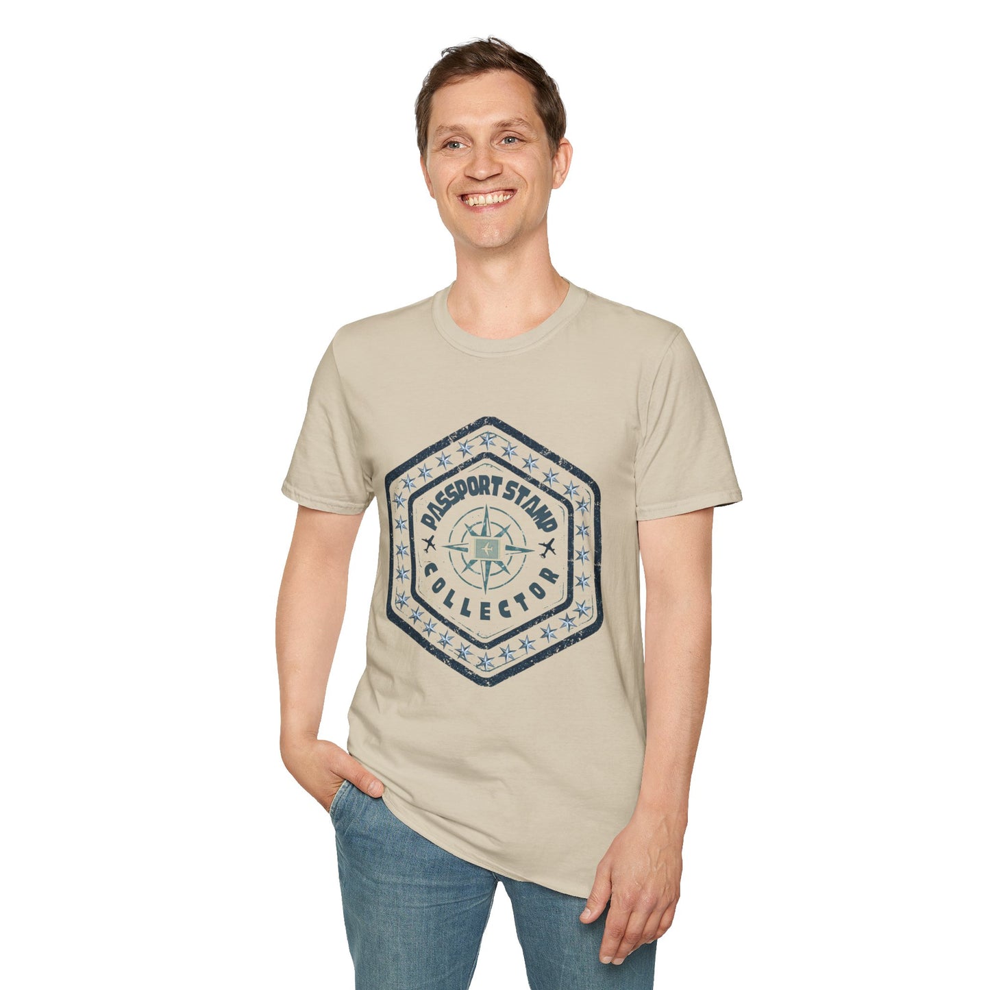 Passport Stamp Collector Unisex Softstyle T-Shirt Travel Beyond Limits