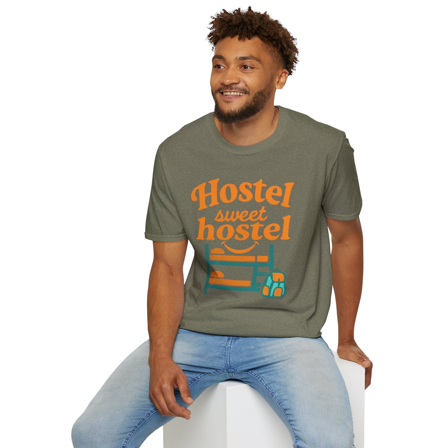 Hostel Sweet Hostel Unisex T-Shirt — Backpacking & Travel Bunk Tee