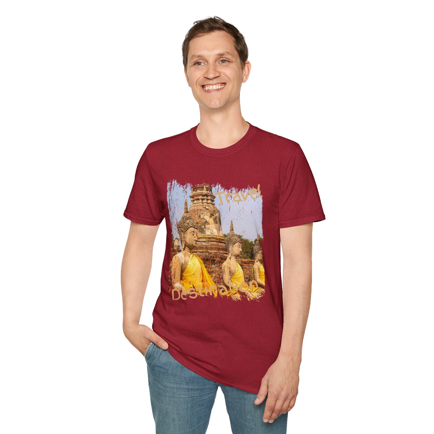 Buddha Temple Travel Graphic Unisex T-Shirt — Vintage-Style Southeast Asia Vacation Tee