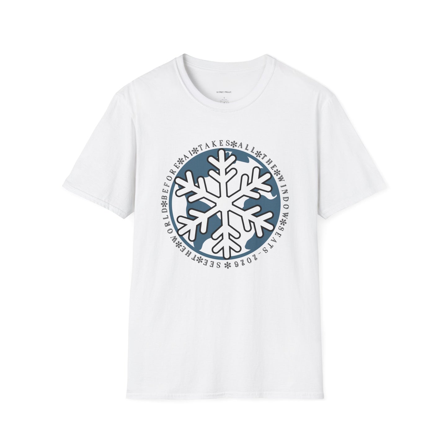 Snowflake Graphic T-Shirt – Circle Winter Emblem Tee