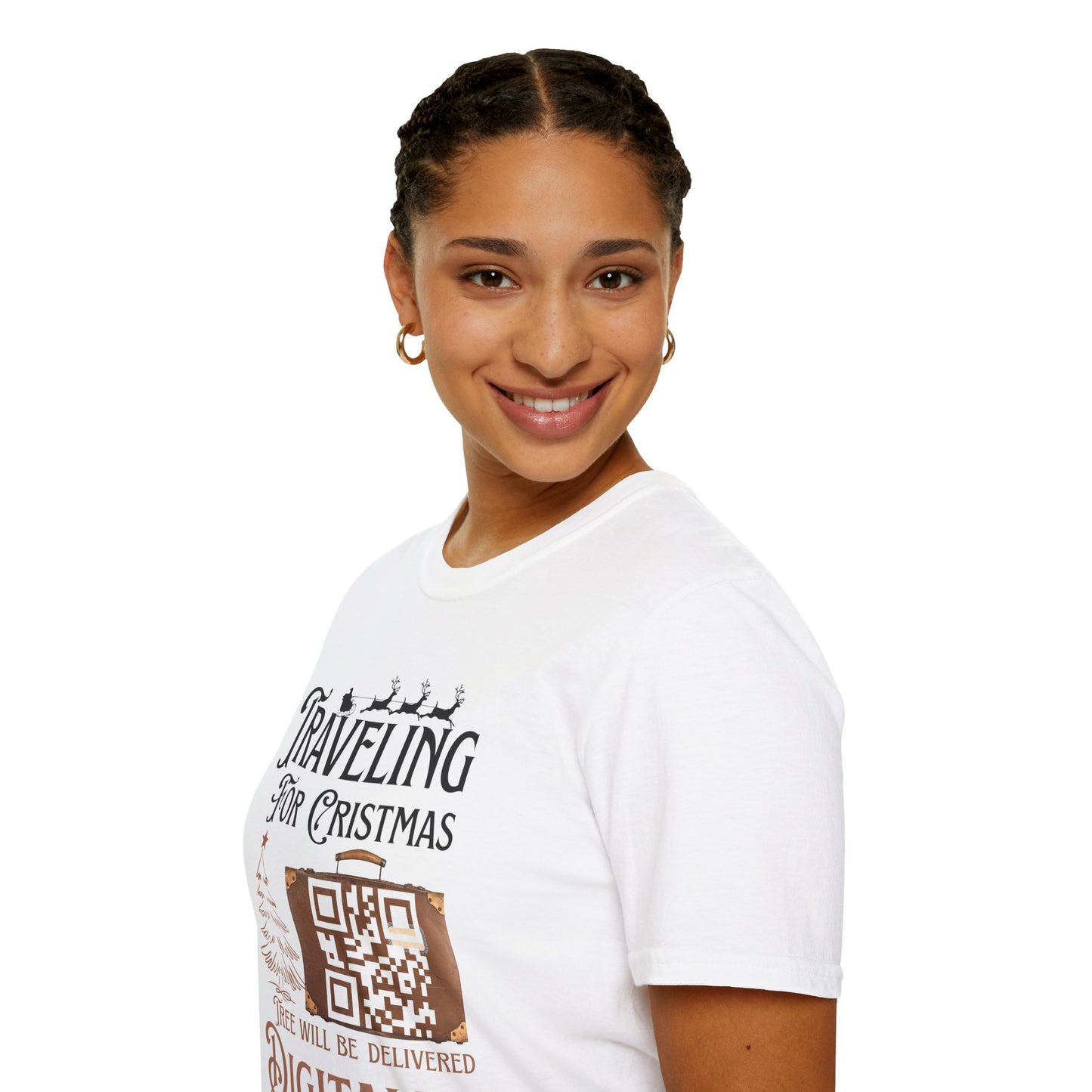 Traveling for Christmas T-Shirt — “Tree Will Be Delivered Digitally” Holiday Tee