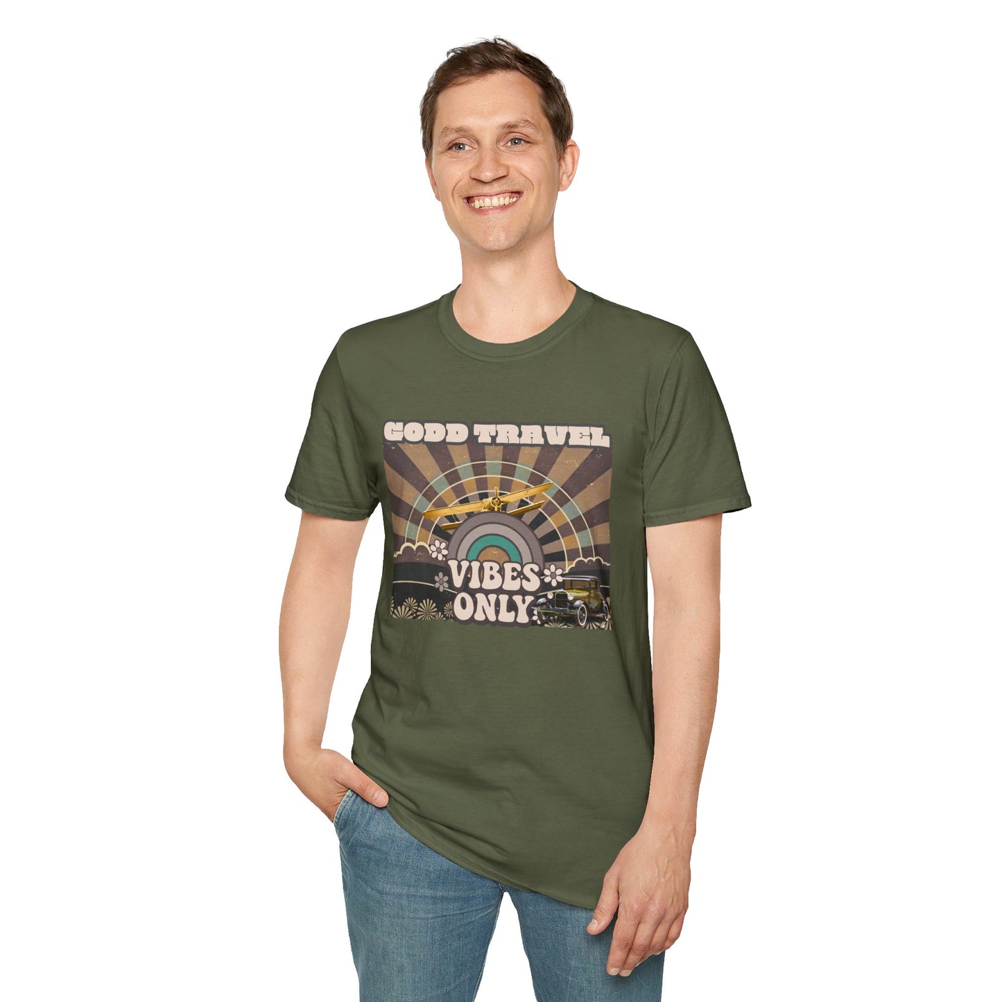 Good Travel Vibes Only – Retro Style T-Shirt.