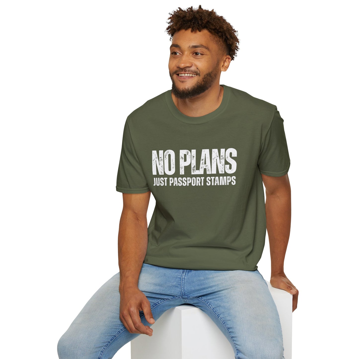 Travel-Inspired Unisex T-Shirt - 'No Plans Just Passport Stamps'