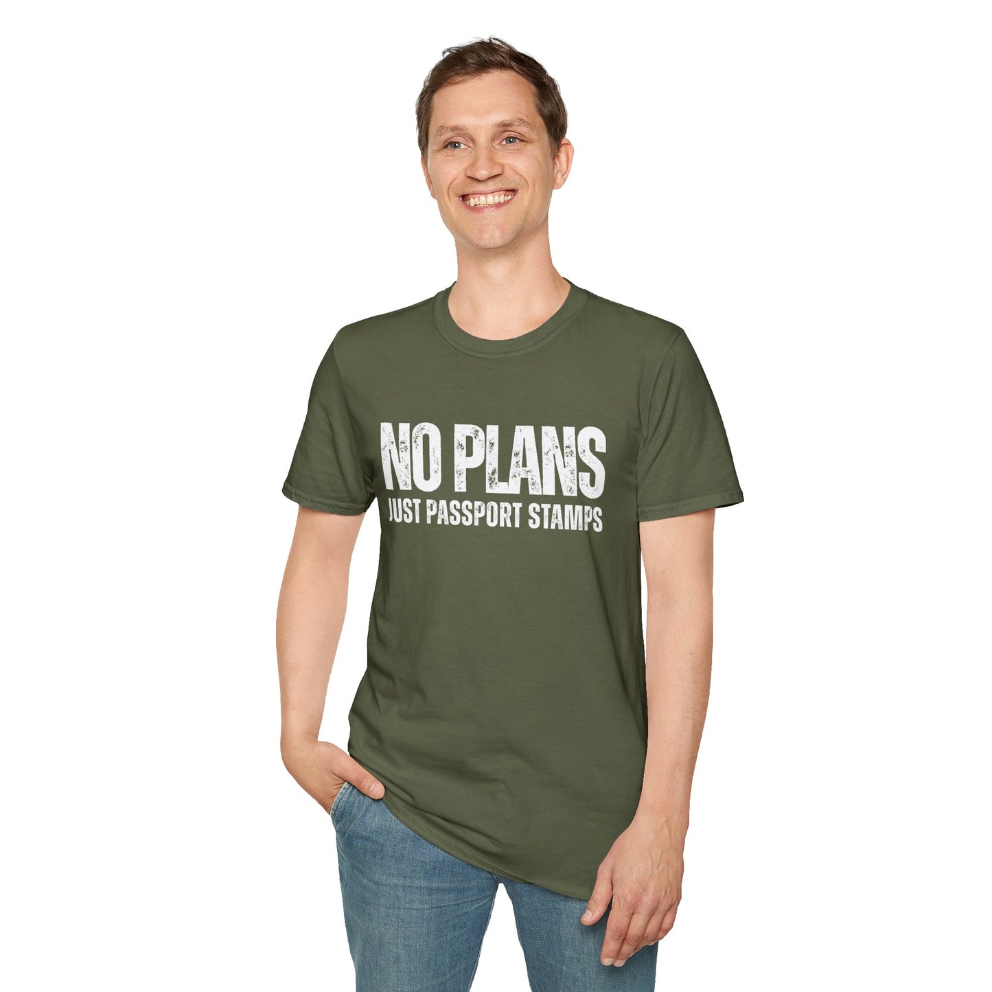 Travel-Inspired Unisex T-Shirt - 'No Plans Just Passport Stamps'
