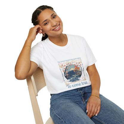 To Come True Scenic Dream T-Shirt — Inspirational Mountain Lake Graphic Tee