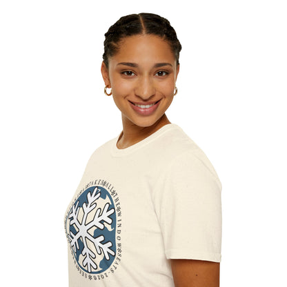 Snowflake Graphic T-Shirt – Circle Winter Emblem Tee