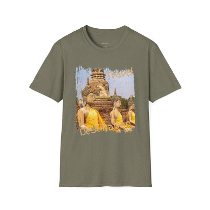 Buddha Temple Travel Graphic Unisex T-Shirt — Vintage-Style Southeast Asia Vacation Tee