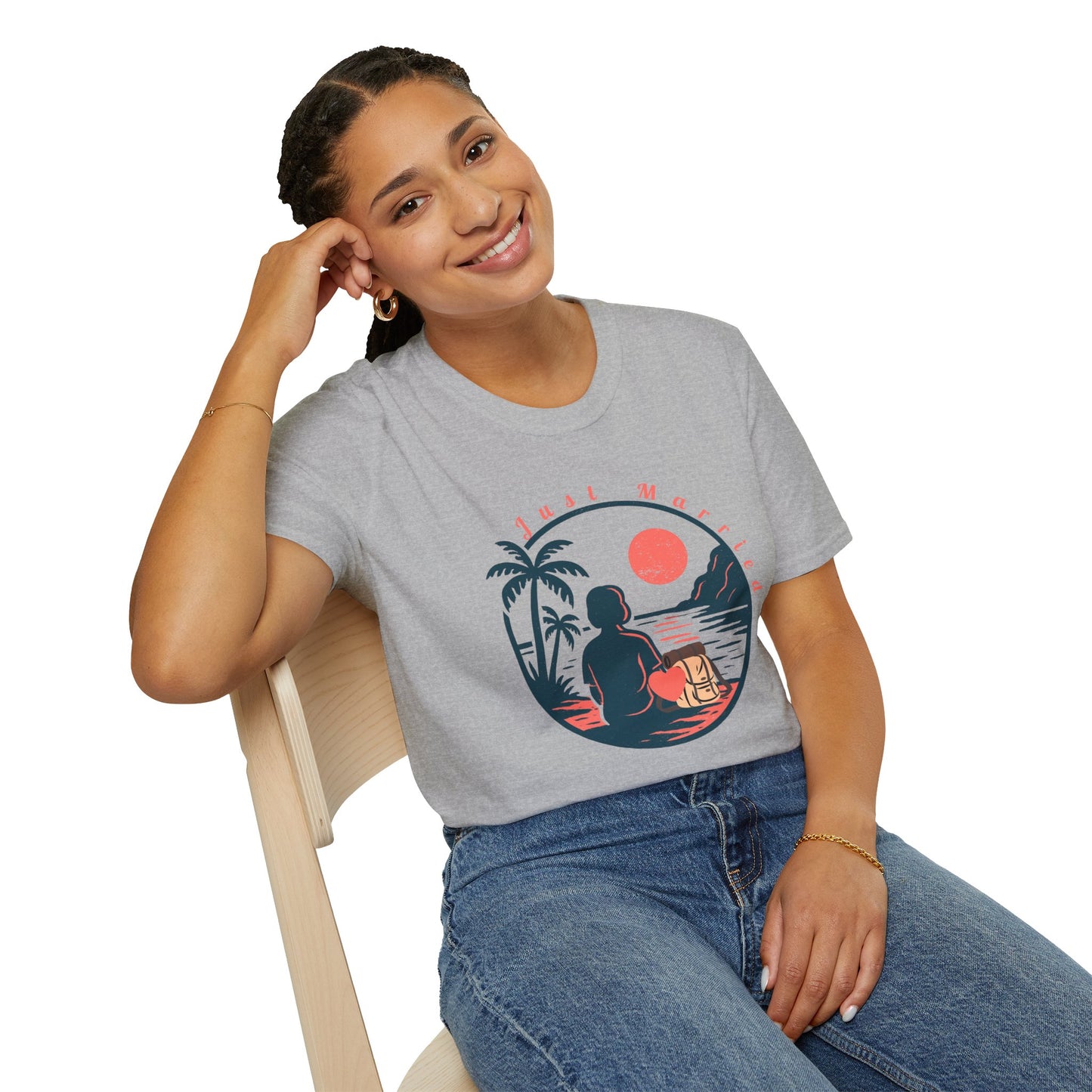 “Just Married”  women’s T-Shirt – A Perfect Blend of Humor and Sarcasm
