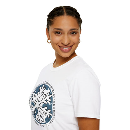 Snowflake Graphic T-Shirt – Circle Winter Emblem Tee