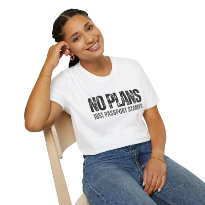 Travel-Inspired Unisex T-Shirt - 'No Plans Just Passport Stamps'