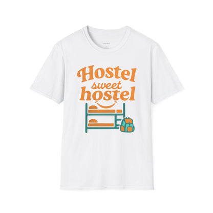 Hostel Sweet Hostel Unisex T-Shirt — Backpacking & Travel Bunk Tee