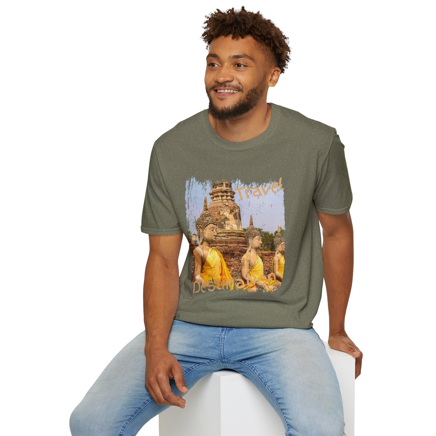 Buddha Temple Travel Graphic Unisex T-Shirt — Vintage-Style Southeast Asia Vacation Tee