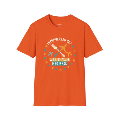 Introverted But Will Travel For Food T-Shirt — Travel & Foodie Tee
