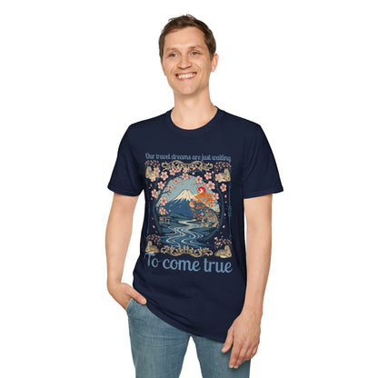 To Come True Scenic Dream T-Shirt — Inspirational Mountain Lake Graphic Tee
