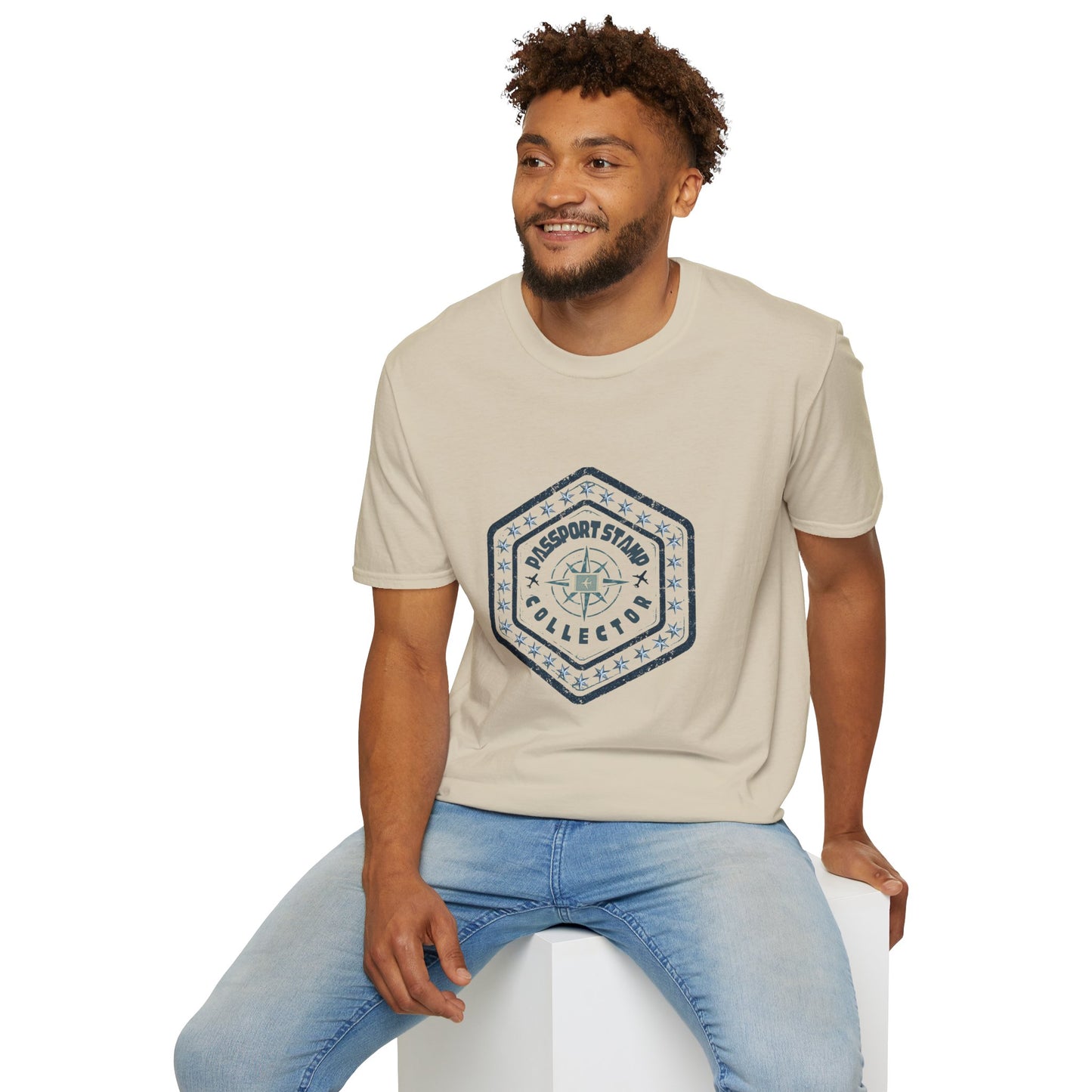 Passport Stamp Collector Unisex Softstyle T-Shirt Travel Beyond Limits