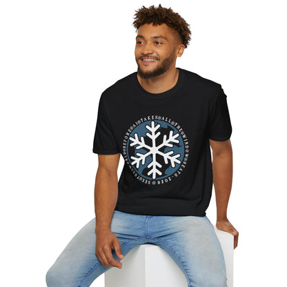 Snowflake Graphic T-Shirt – Circle Winter Emblem Tee