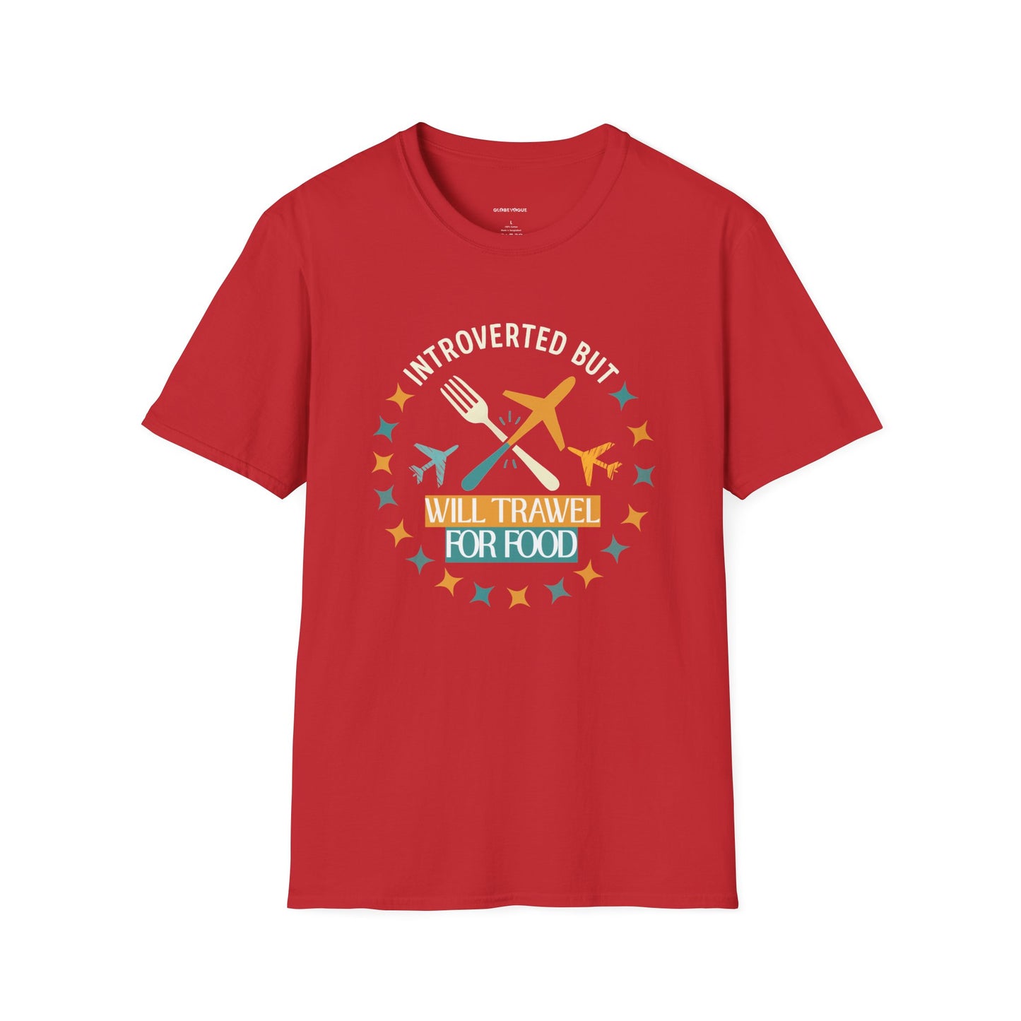 Introverted But Will Travel For Food T-Shirt — Travel & Foodie Tee