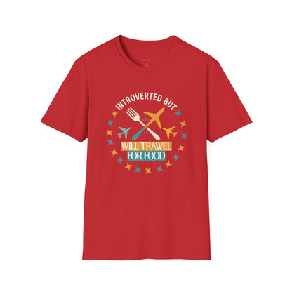 Introverted But Will Travel For Food T-Shirt — Travel & Foodie Tee