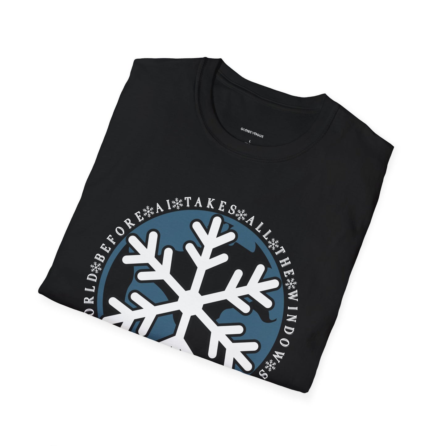 Snowflake Graphic T-Shirt – Circle Winter Emblem Tee