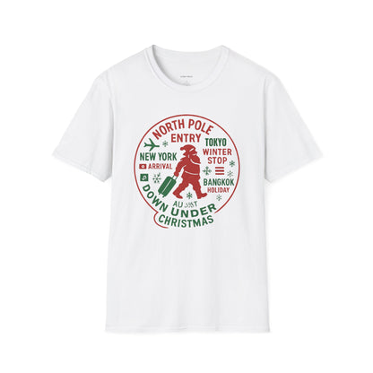 Christmas Travel Graphic T-Shirt — 'North Pole Down Under' Vintage Santa Design