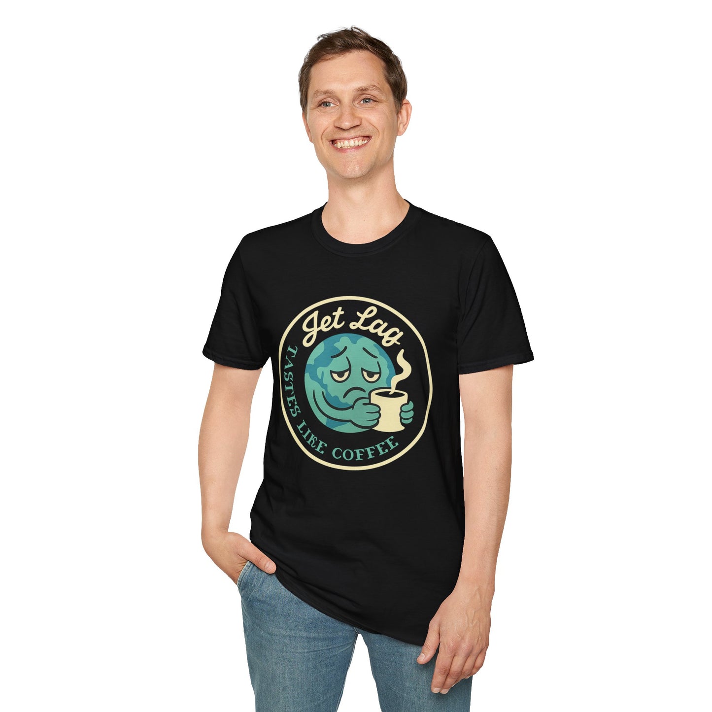 “Tastes Like Coffee” Unisex Planet Graphic Tee.