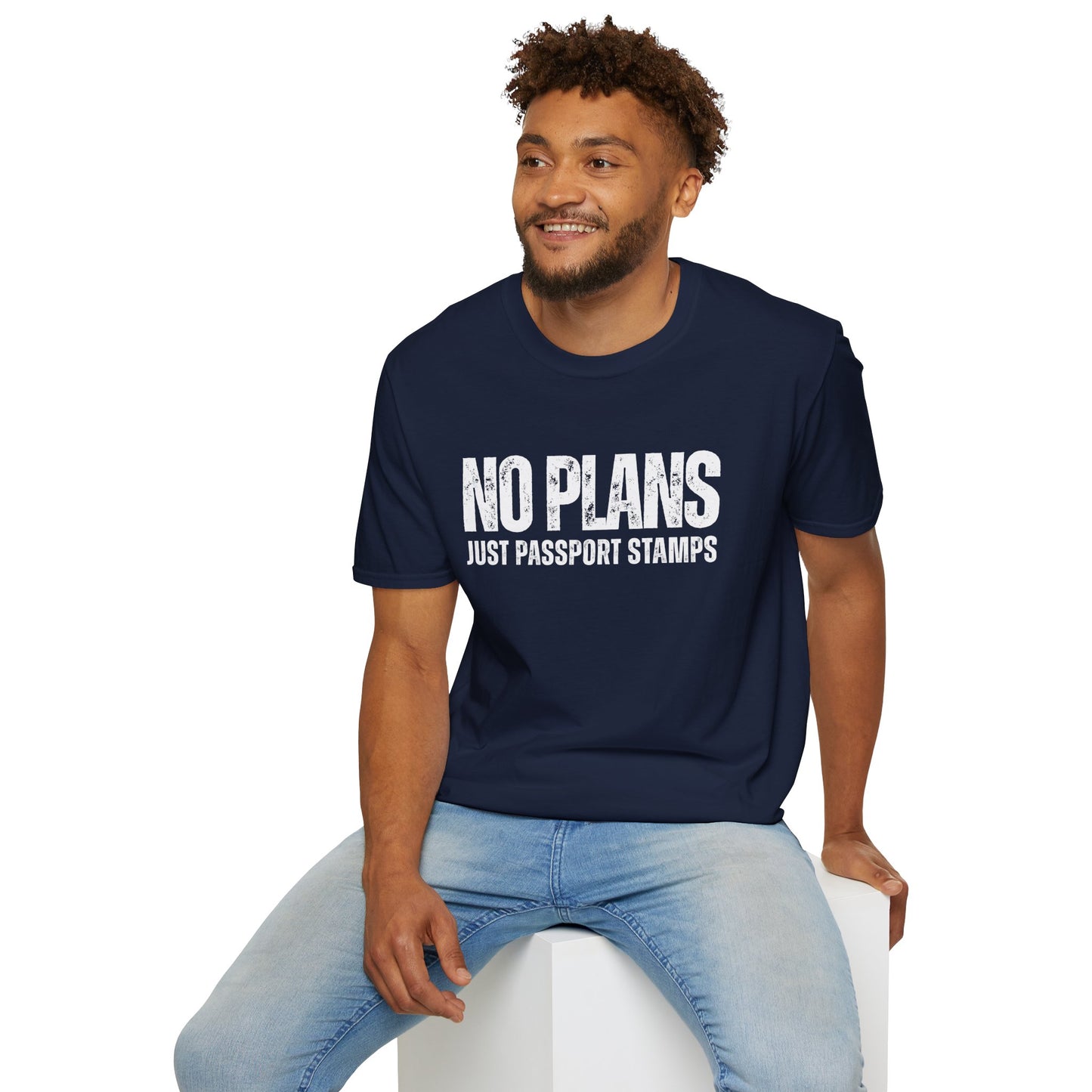Travel-Inspired Unisex T-Shirt - 'No Plans Just Passport Stamps'