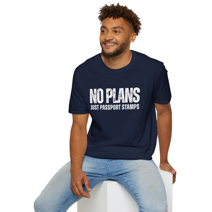 Travel-Inspired Unisex T-Shirt - 'No Plans Just Passport Stamps'