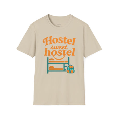Hostel Sweet Hostel Unisex T-Shirt — Backpacking & Travel Bunk Tee