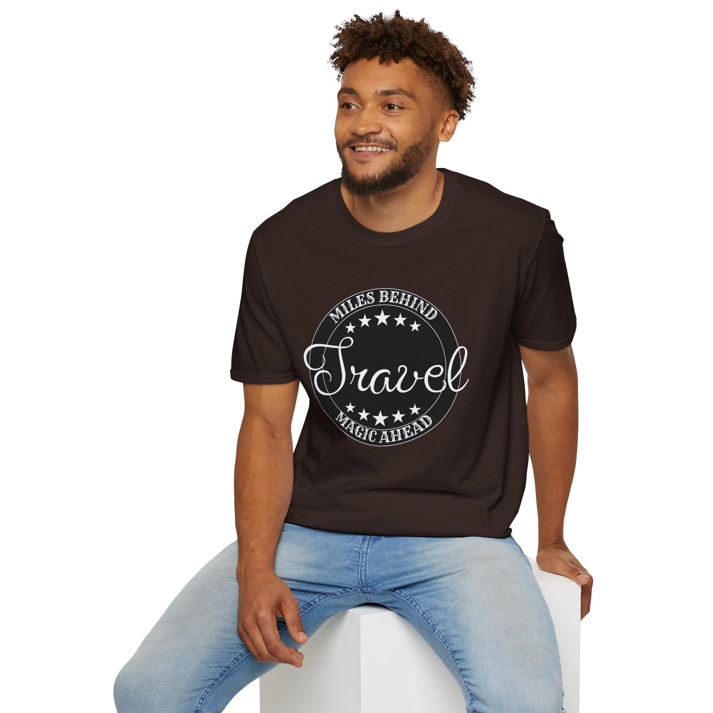 Unisex Travel T-Shirt - 'Miles Behind, Magic Ahead'