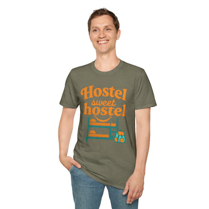 Hostel Sweet Hostel Unisex T-Shirt — Backpacking & Travel Bunk Tee