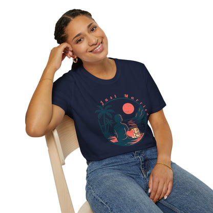 “Just Married”  women’s T-Shirt – A Perfect Blend of Humor and Sarcasm