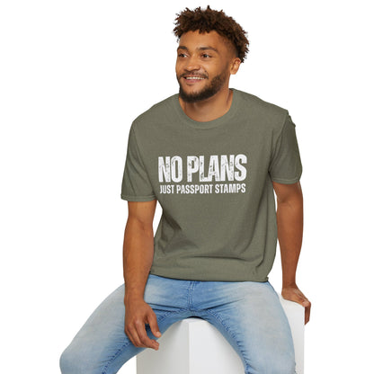 Travel-Inspired Unisex T-Shirt - 'No Plans Just Passport Stamps'