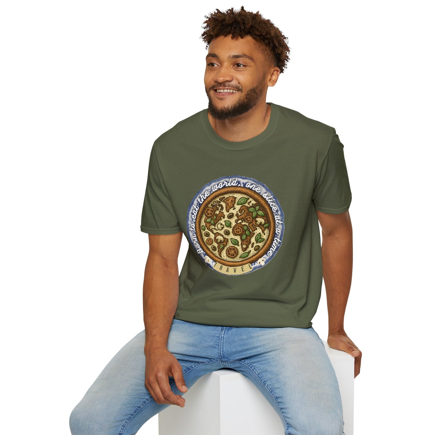 Unisex Pizza Lover's  Funny Softstyle T-Shirt for Travel