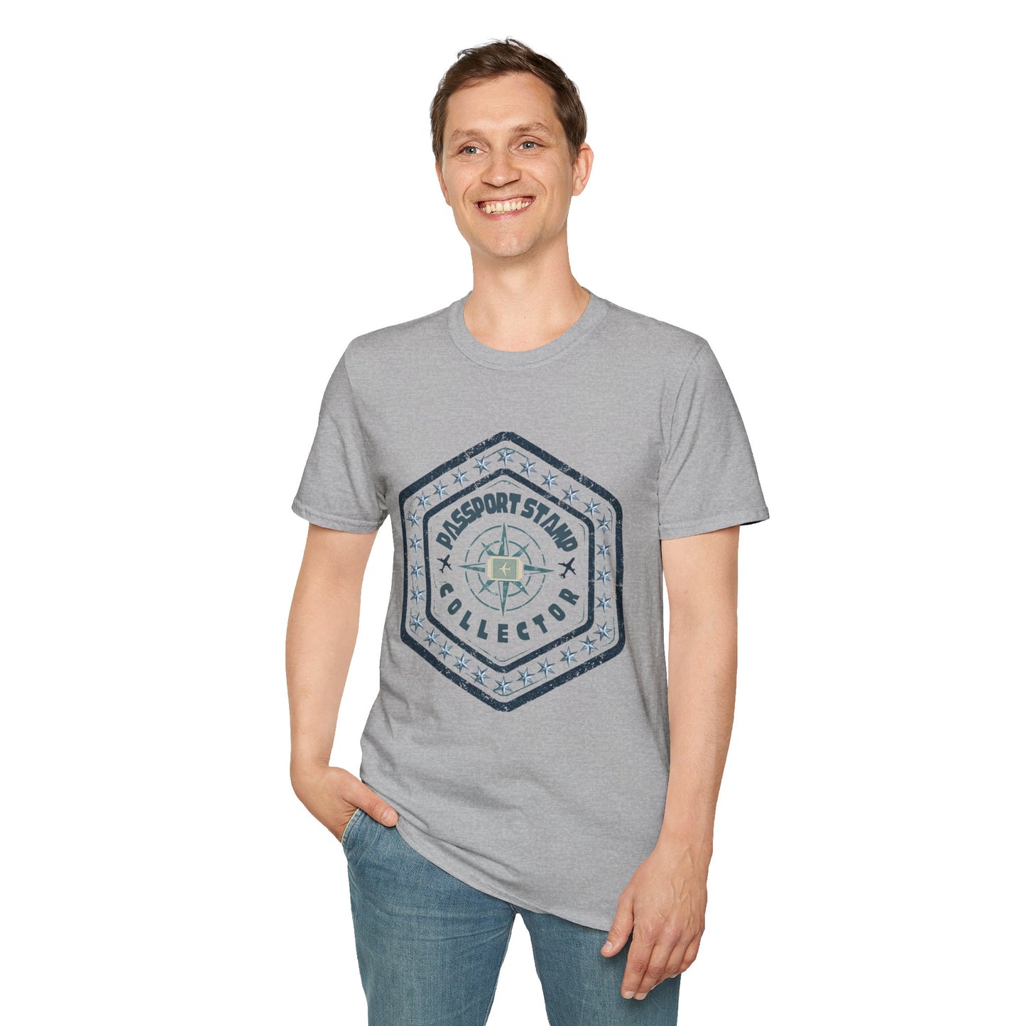 Passport Stamp Collector Unisex Softstyle T-Shirt Travel Beyond Limits